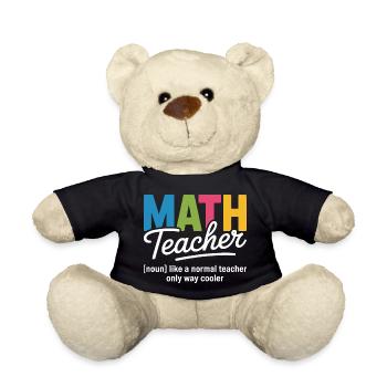 T-shirt d’illustration coloré pour professeur de mathématiques - Nounours - noir - Devant