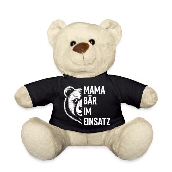 Expectant mother MAMA BEAR IN ACTION Funny - Teddy Bear - black - Front
