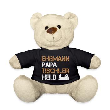 Ehemann Papa Tischler Held Holzarbeiter Handwerker - Teddy - Schwarz - Vorne