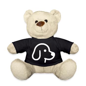 Playful dog motif in white - Teddy Bear - black - Front
