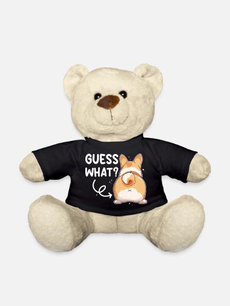 Guess what Corgi Butt Spruch - Teddy - Schwarz