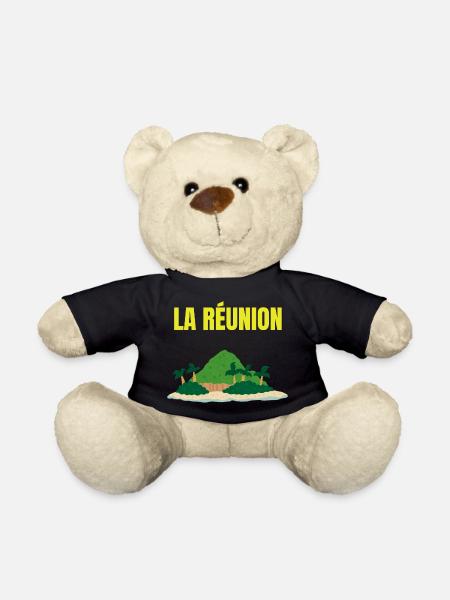 Tropisches T-Shirt auf der Insel La Réunion - Teddy - Schwarz