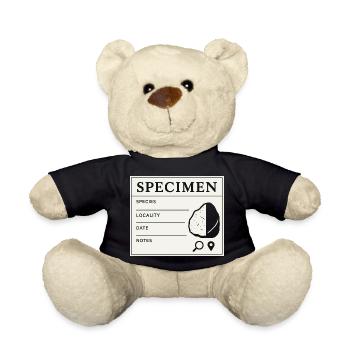 Geological Sample Fossils Collector Label - Teddy Bear - black - Front