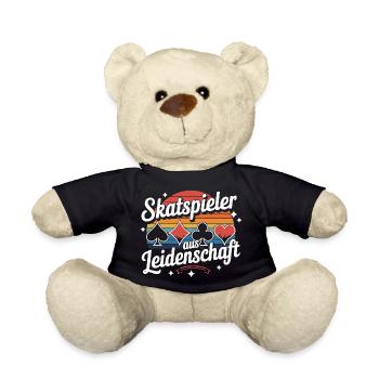 Joueurs passionnés de skat Cartes de skat rétro - Nounours - noir - Devant