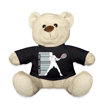 Tennis Glitch Barcode Hoodie Shirt - Teddy - Schwarz - Vorne