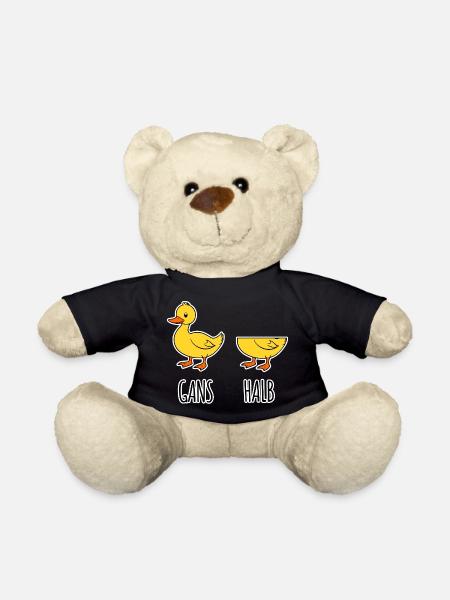 Gans - Halb - Ganze Gans halbe Gans Flachwitz HAHA - Teddy - Schwarz