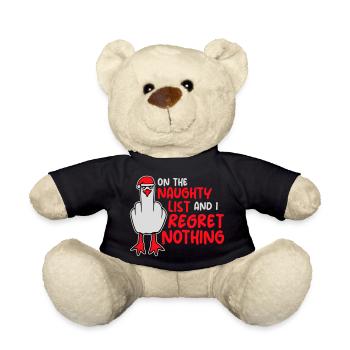 On the naughty list and I regret nothing Böse Möwe - Teddy Bear - black - Front