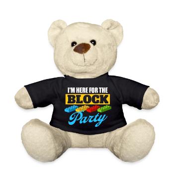 I’m Here For The Block Party Brick Builder Block  - Teddy Bear - black - Front