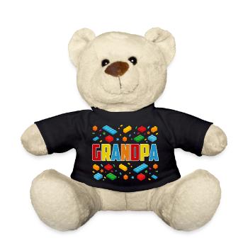 Grandpa Brick Builder Creative Block Construction - Teddy Bear - black - Front