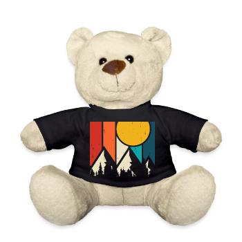 Hiking Hiker Mountaineer Gift - Teddy Bear - black - Front