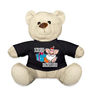 Fröhliche Schweinnachten mit dem Schweinnachtsmann - Teddy - Schwarz - Vorne