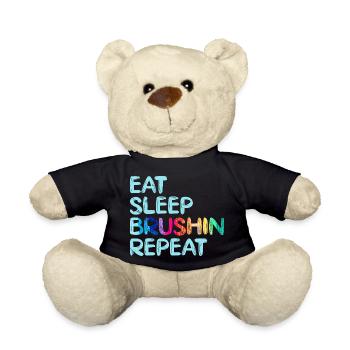 Artist Painter Graphic Eat Sleep Brushin Repeat - Teddy - Schwarz - Vorne
