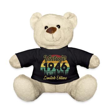 Vintage 1946 Vintage Cadeau d’anniversaire Rétro - Nounours - noir - Devant