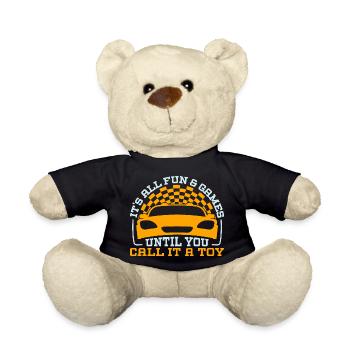 Slot Car is All Fun & Games Until You Call It Toy - Teddy Bear - black - Front