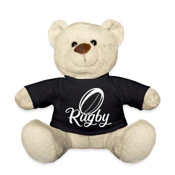 Rugby Stadium Supporter Rugby Player Gift Rugby Sport - Teddy Bear - black - Front