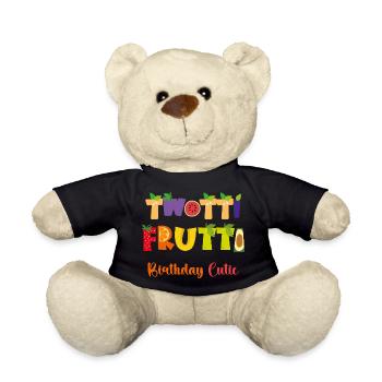 Twotti Frutti Zweiter Geburtstag Design Früchte - Teddy - Schwarz - Vorne