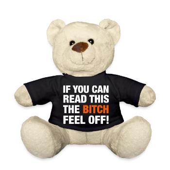 Motorcyclist Passenger - Teddy Bear - black - Front