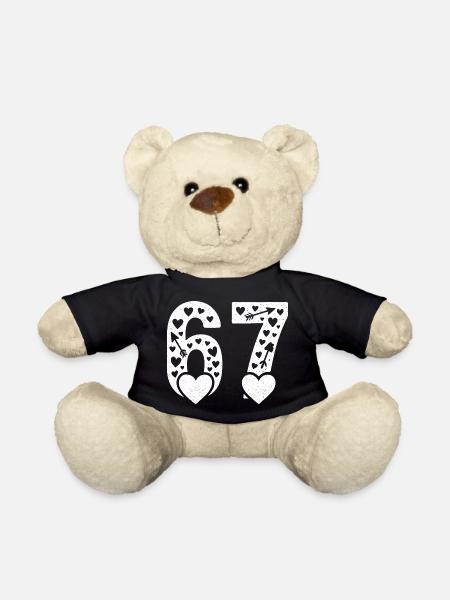 Valentinstag 6-7 Spaß 67 Nummer Valentinstag Sechs - Teddy - Schwarz