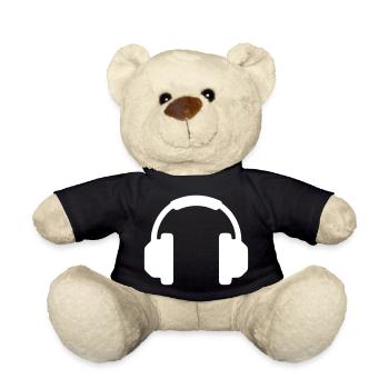 Casque Musique DJ Icône Gaming Vector - Nounours - noir - Devant