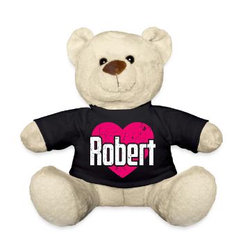 J’aime Robert Pink Heart J’aime Robert - Nounours - noir - Devant