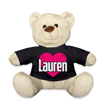 J’aime Lauren Coeur rose J’aime Lauren - Nounours - noir - Devant