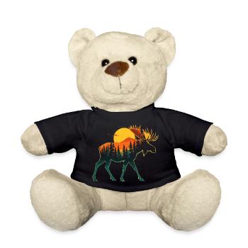 Elch, Wald, Natur, Wildnis, Outdoor, Tier - Teddy - Schwarz - Vorne