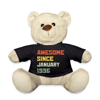 Awesome Since January 1996 Birthday Gift - Teddy Bear - black - Front