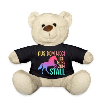 Aus dem Weg Ich muss zum Stall Reiten Reiterin - Teddy - Schwarz - Vorne