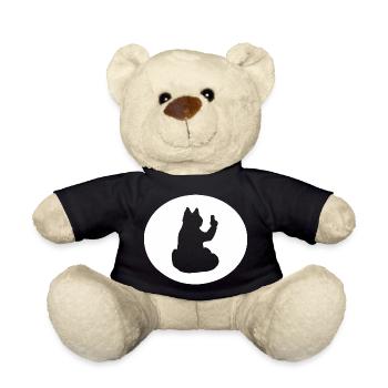 Katze Katzen Cat Kätzchen Mieze Mittelfinger - Teddy - Schwarz - Vorne