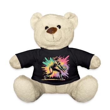 Joueuse de volley-ball qui aime le volley-ball coloré - Nounours - noir - Devant
