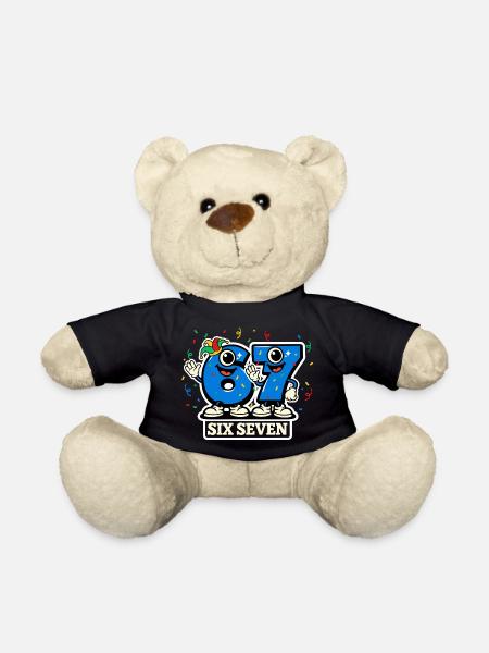 67 Six Seven Meme Karneval Kostüm Lustig Fasching - Teddy - Schwarz