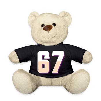 6 7 – Trendiges, minimalistisches Textdesign, - Teddy - Schwarz - Vorne