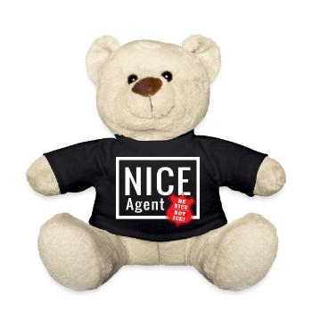NICE Agent Logo with Statement Be Nice Badge - Teddy Bear - black - Front