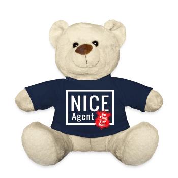 Logo d’agent NICE avec badge statement be nice - Nounours - bleu marine - Devant