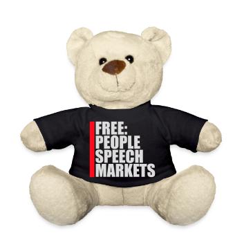 Free Speech Markets People Libertarian Freedom Logo - Teddy Bear - black - Front