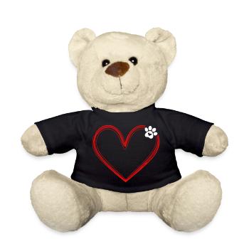 Dog paw with heart - Teddy Bear - black - Front