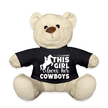 Rodeo Horse Riding This Girl Loves Her Cowboys - Teddy - Schwarz - Vorne