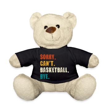 Désolé, je ne peux pas jouer au basket, au revoir - Nounours - noir - Devant