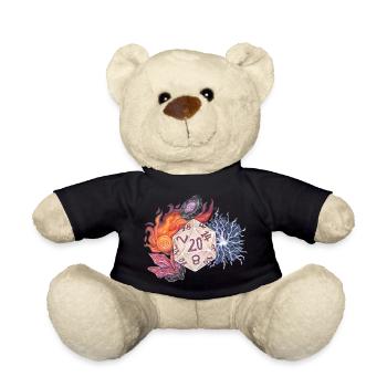 RPG Tabletop D20 Dice Gift Magician - Teddy Bear - black - Front