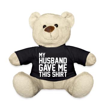 Mon mari m’a offert ce t-shirt, un drôle de cadeau de famille. - Nounours - noir - Devant