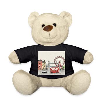 Scène de la ville londonienne dessin animé Big Ben - Nounours - noir - Devant