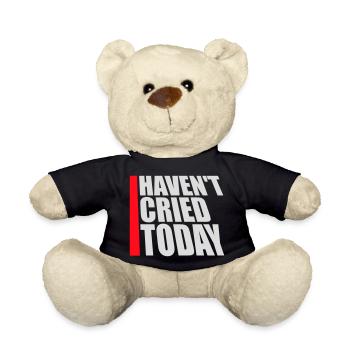 Haven't Cried Today Spruch Lustig Emotional Ironie - Teddy - Schwarz - Vorne