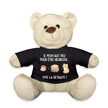 Sweet Retreat (white text) - Teddy Bear - black - Front