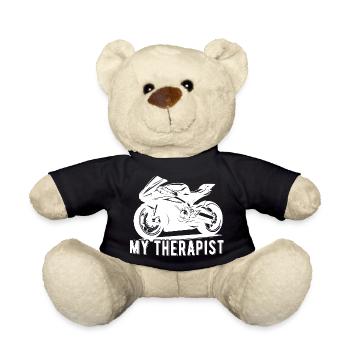 Mein Therapeut Motorrad Spaß Motorradrennen - Teddy - Schwarz - Vorne