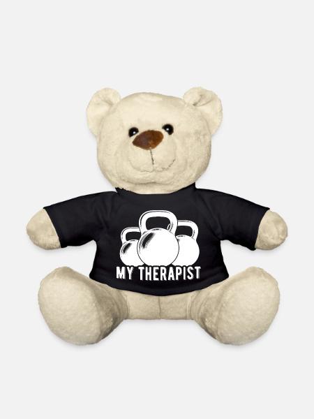 Mein Therapeut Kettlebell Spaß GYM Fitness - Teddy - Schwarz