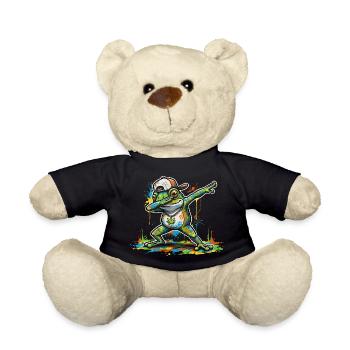 Funny Frog Dab Dance Graffiti Motif - Teddy Bear - black - Front