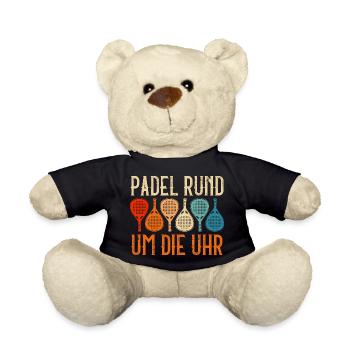 Padel Sport PADEL RUND UM DIE UHR Lustig - Teddy - Schwarz - Vorne