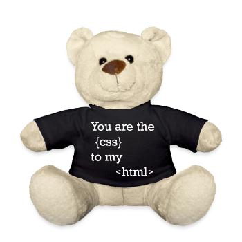 Funny programmer motif for web developers - Teddy Bear - black - Front
