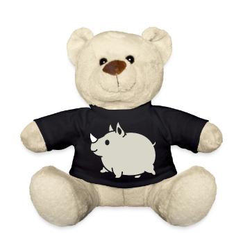 Rhino Cute Cartoon Silhouette - Teddy Bear - black - Front