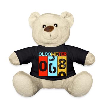 Oldometer 68 Retro 69th Birthday Milestone - Teddy Bear - black - Front